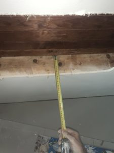 Mesure prise au niveau du plafond avant renovation
